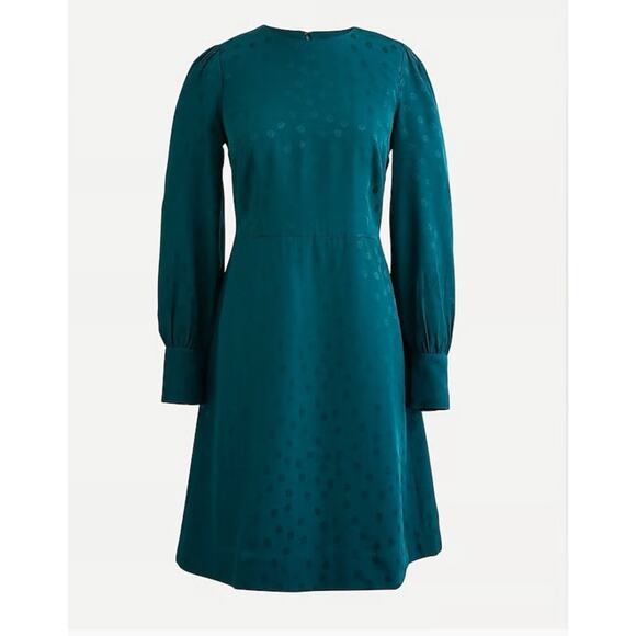 J. Crew Jacquard Floral Dot A line Shift Dress in Dark Spruce Green size 10 - Picture 11 of 11
